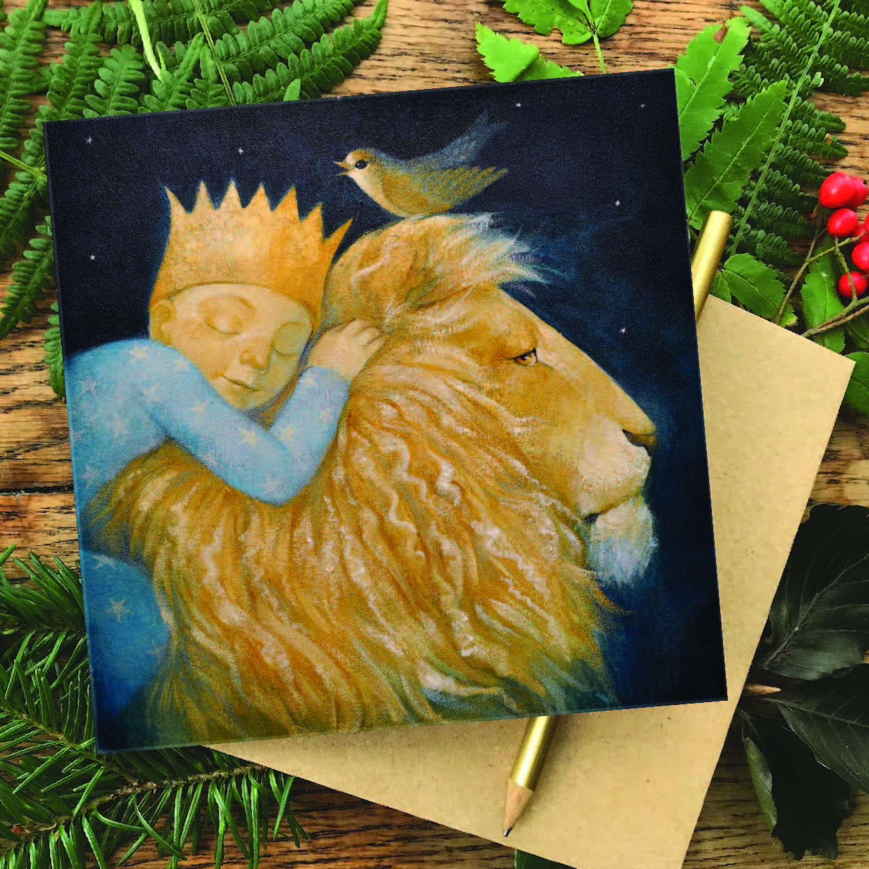 "Lion Bird" Greetings card