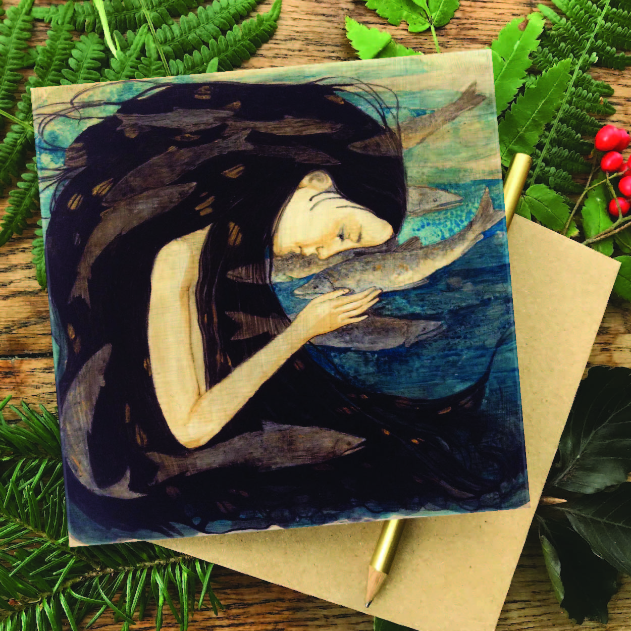 "Salmon Song" Greetings card