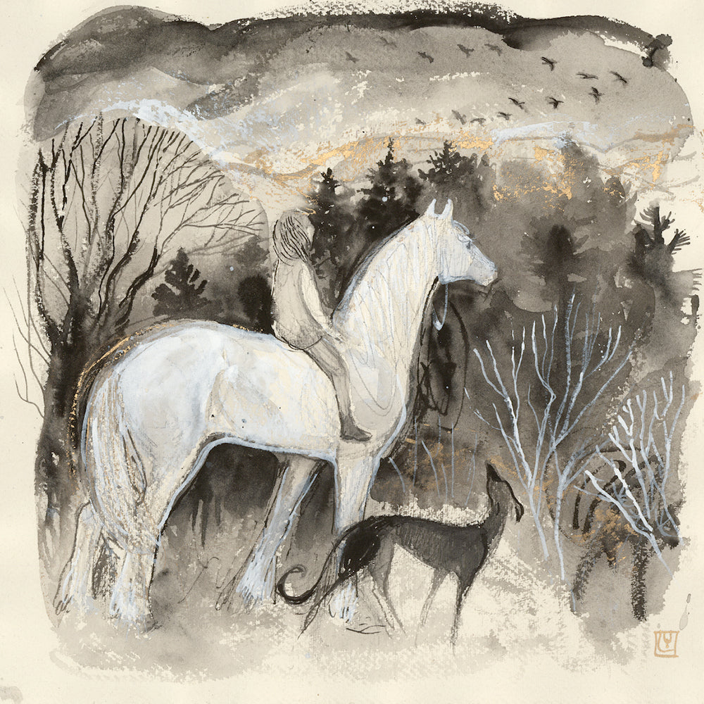 Wild geese, original ink drawing