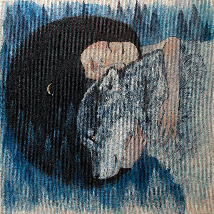 "Wolves" 6 x Lucy Campbell greetings card variety pack