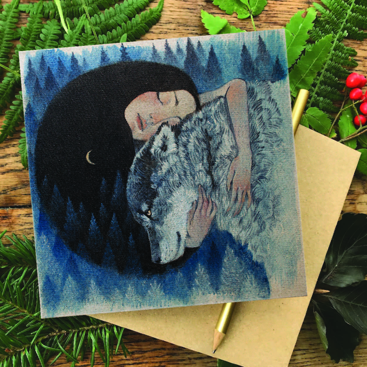 "Wolf Mother" Greetings card