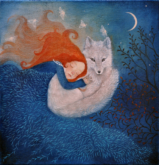 "Guided by moonlight" 6 x Lucy Campbell greetings cards - single image