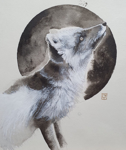 "Arctic Fox, Dark Moon"