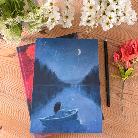 A5 Journal - Soft back, “Wired to the Moon”