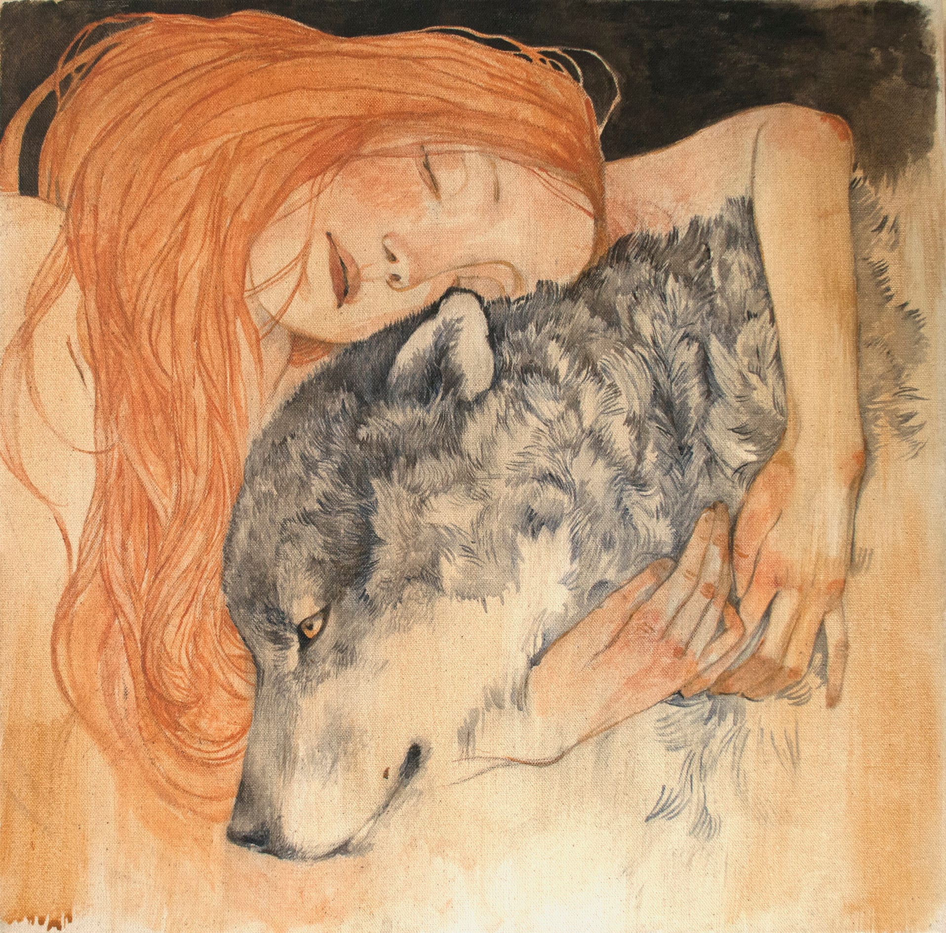 Обнимая волка. Люси Кэмпбелл картины. Lucy Campbell иллюстрации. Илюстрации Люсси кембел. Волк обнимает девушку.